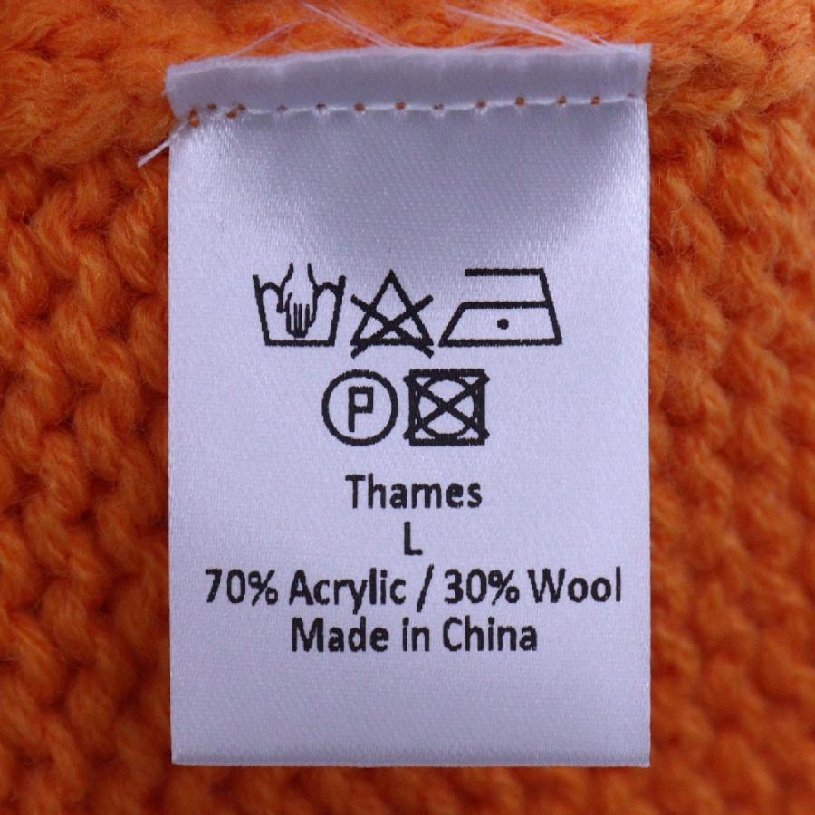 Thames テムズ ロゴ刺繍 Vネック ヘビーウェイト ニットセーター Thames テムズ ロゴ刺繍 Vネック ヘビーウェイト ニットセーター