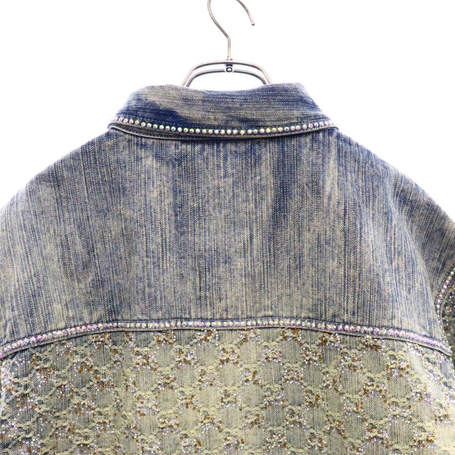 GUCCI（グッチ） GG Jacquard Washed Denim Crystal Embellished Shirt