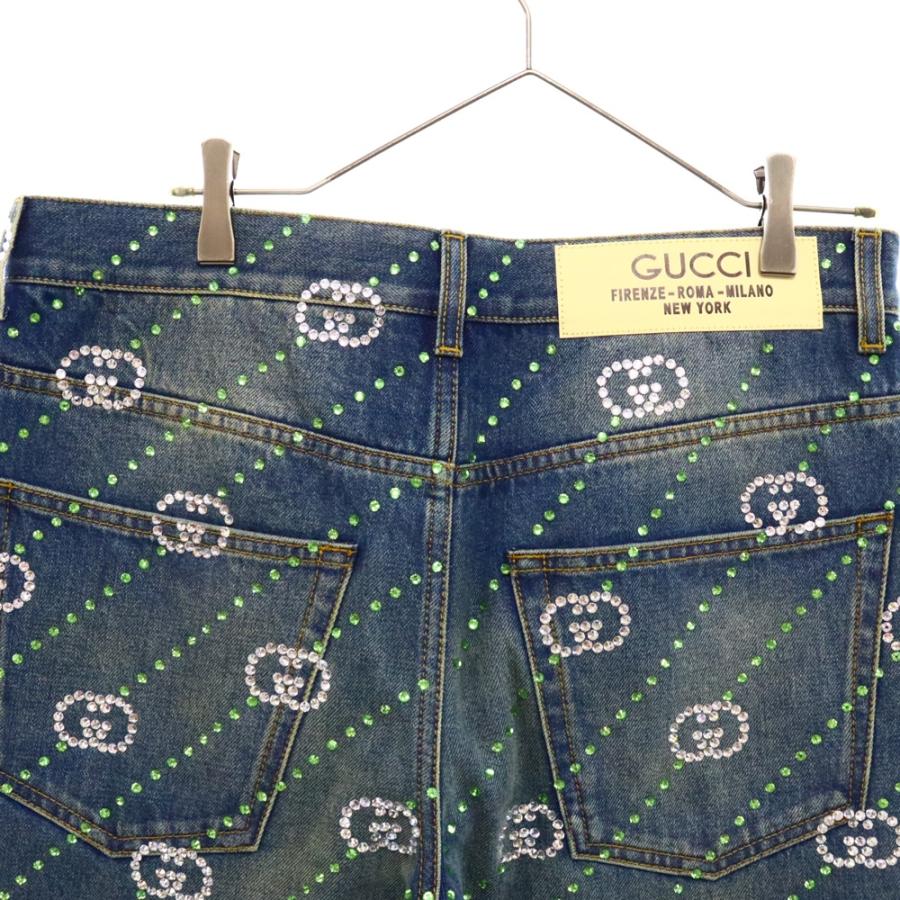 GUCCI（グッチ） Crystal Interlocking G Denim Pant インター