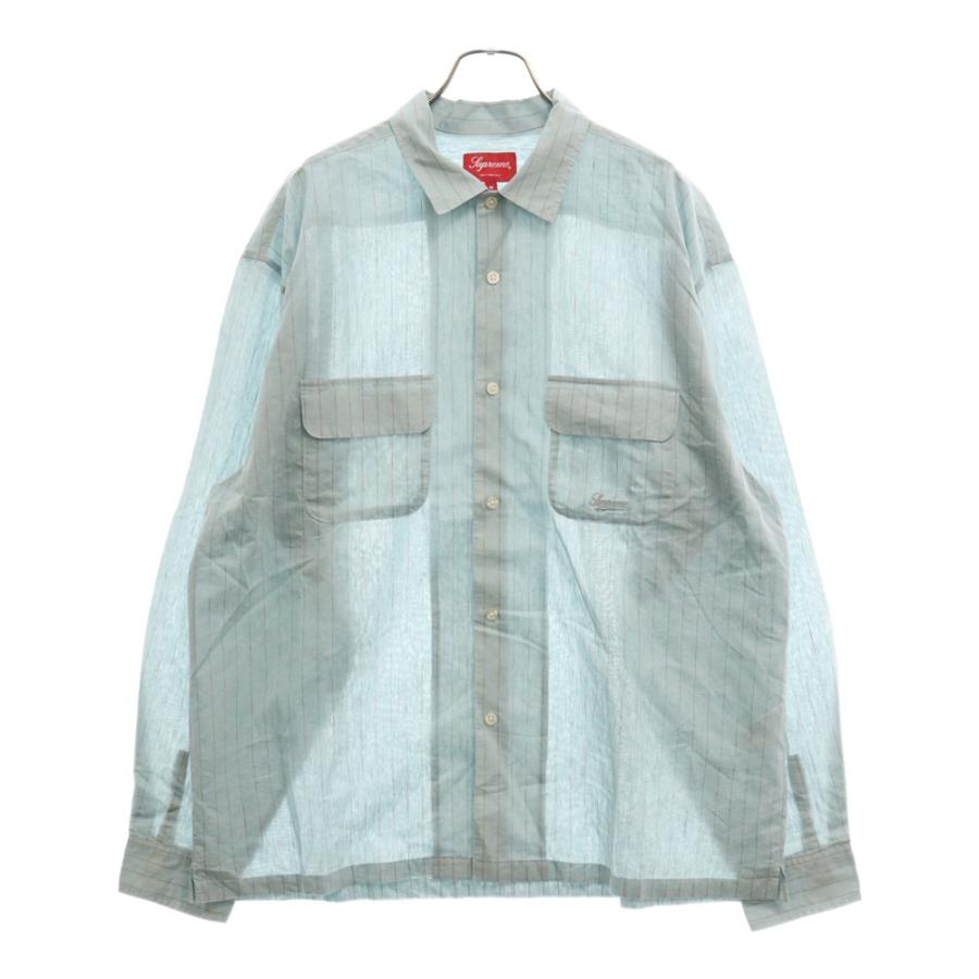 SUPREME シュプリーム 23SS Pinstripe Linen Shirt ピンストライプ 