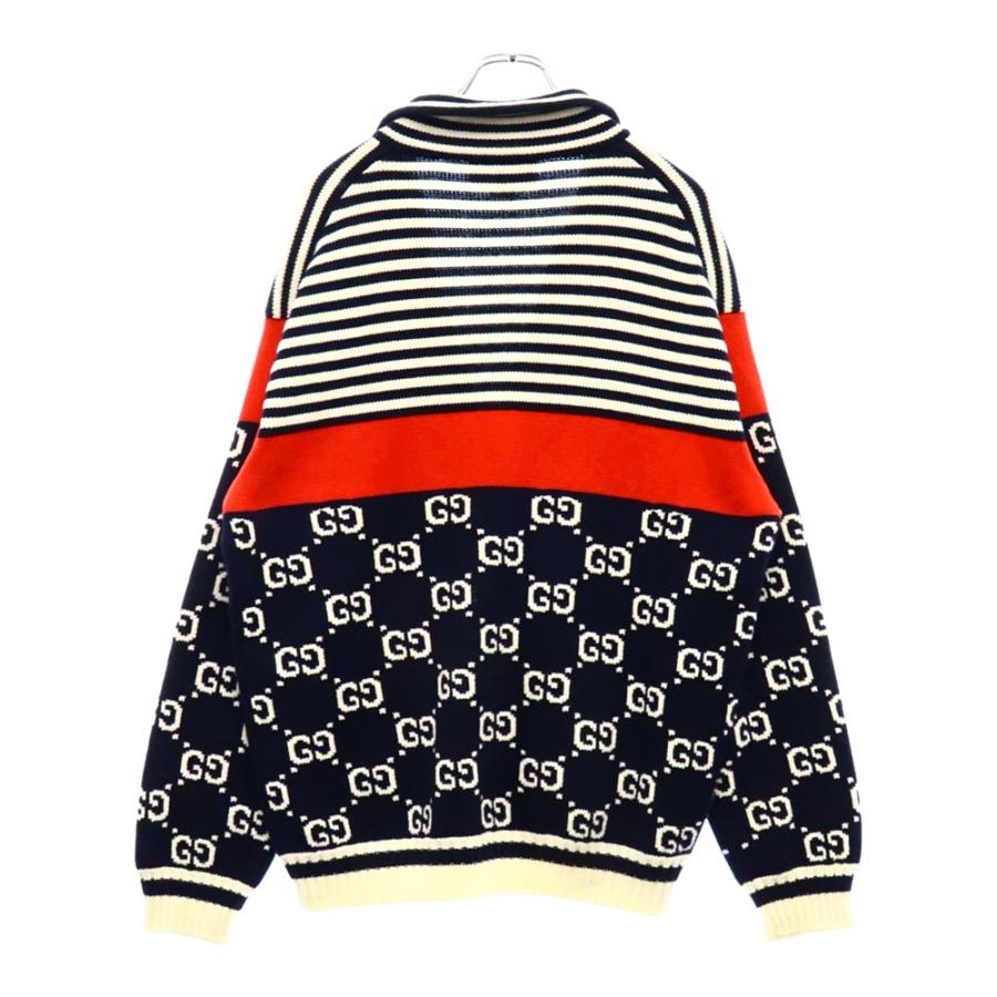GUCCI グッチ ジップアップ GGジャガード ボーダーニット 