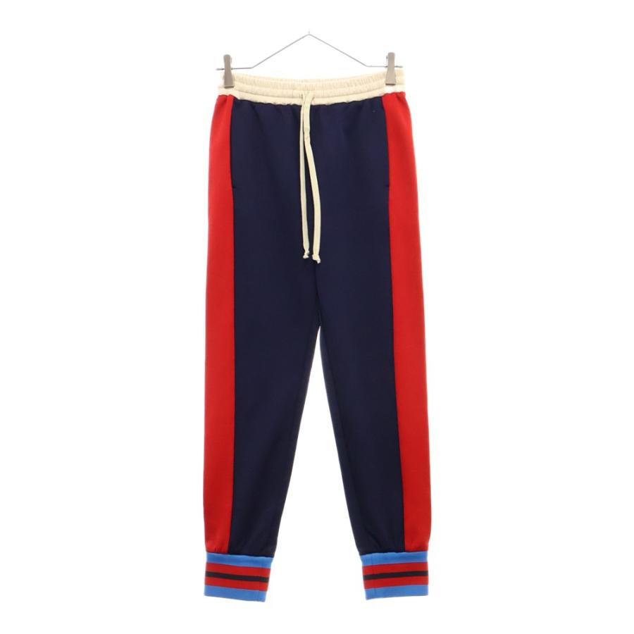 GUCCI サイドライン スラックス トラックパンツ ネイビー GUCCI（グッチ） サイドラインストライプ トラックパンツ レディース
