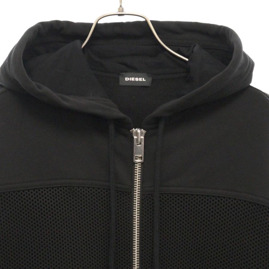 DIESEL（ディーゼル） 袖ロゴパッチ メッシュニット ジップアップ