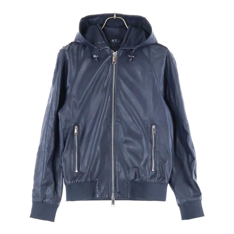 新品未使用　エポカ　レザージャケット　ネイビー ARMANI EXCHANGE Armani Exchange アルマーニ エクスチェンジ ジップ