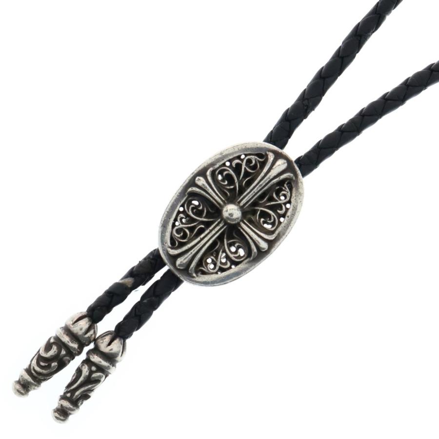 CHROME HEARTS クロムハーツ BOLOTIE OVALTINY タイニークラシックオーバルクロス ループタイ シルバー/ブラック BCA209 CHROME HEARTS（クロムハーツ） BOLOTIE OVALTINY タイニークラシック