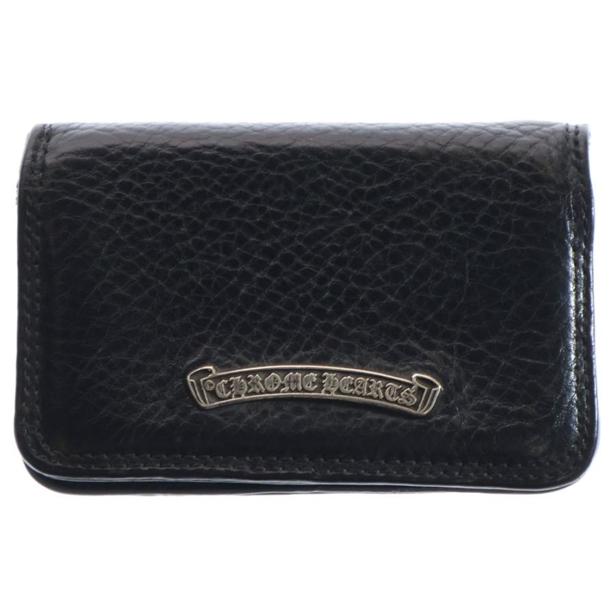 CHROME HEARTS クロムハーツ CARD CASE スクロールラベル レザーカード  