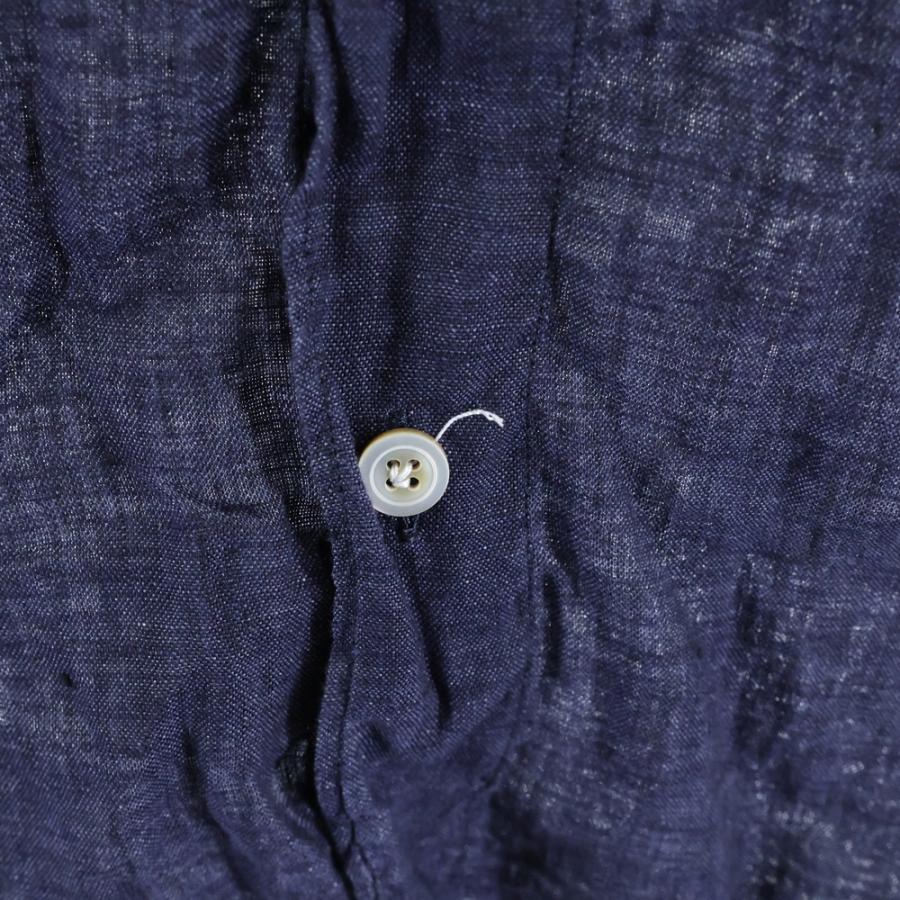 Finamore（フィナモレ） 長袖 リネンシャツ ネイビー : BRING Yahoo