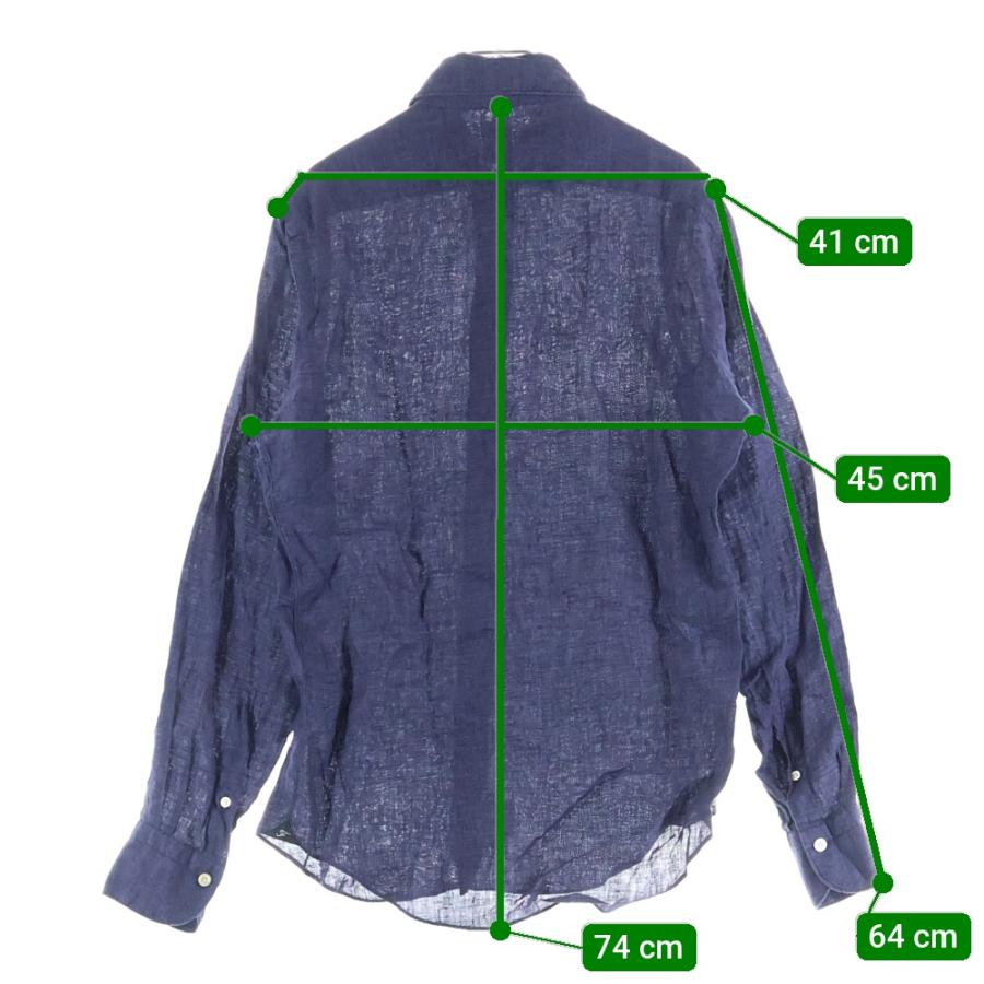 Finamore（フィナモレ） 長袖 リネンシャツ ネイビー : BRING Yahoo