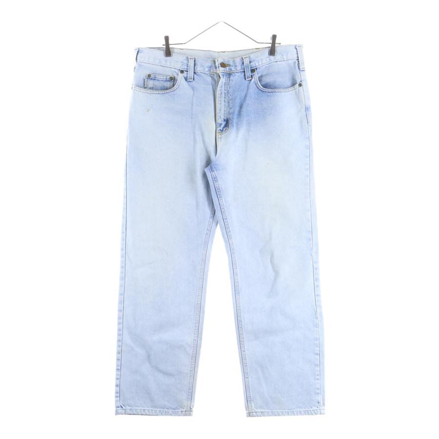 Carhartt カーゴデニムパンツ ライトブルー Carhartt（カーハート） ロゴパッチ ストレートデニムパンツ ライト