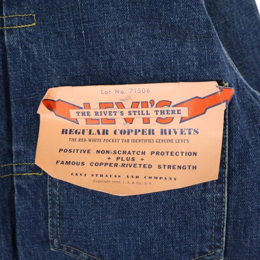 濃紺　美品 リーバイス　506 ファースト 大戦モデル　90s 38 ビックE Levi's（リーバイス） 90S VINTAGE 506 1st 大戦モデル 復刻 ボタン裏