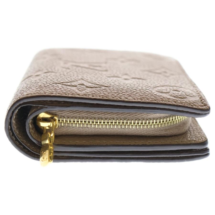 ルイヴィトン二つ折り財布 ポルトフォイユ クレア アンプラントトープベージュ LOUIS VUITTON（ルイ・ヴィトン） モノグラム アンプラント