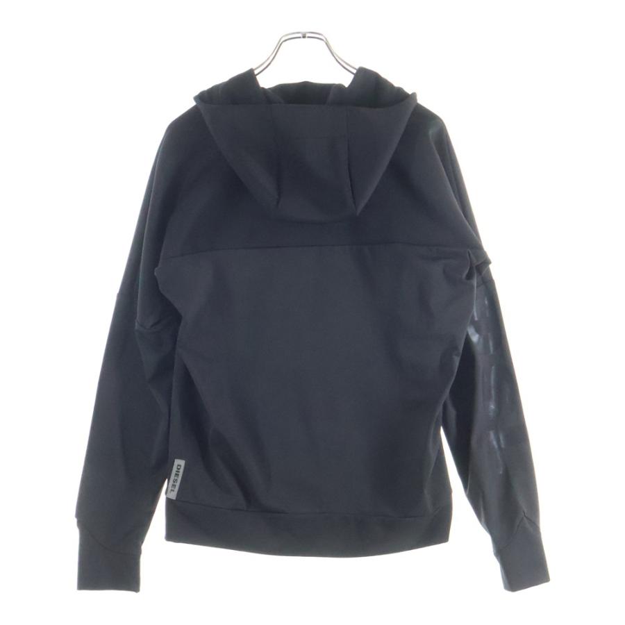 DIESEL 黒フード付き ストレッチジャンパー DIESEL（ディーゼル） ナイロン切替 キルティング ストレッチ ジップ