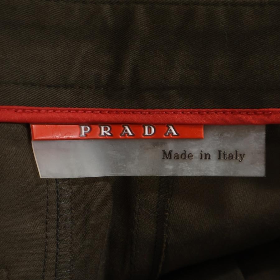 PRADA（プラダ） ロゴラバー スラックス ストレート コットンパンツ