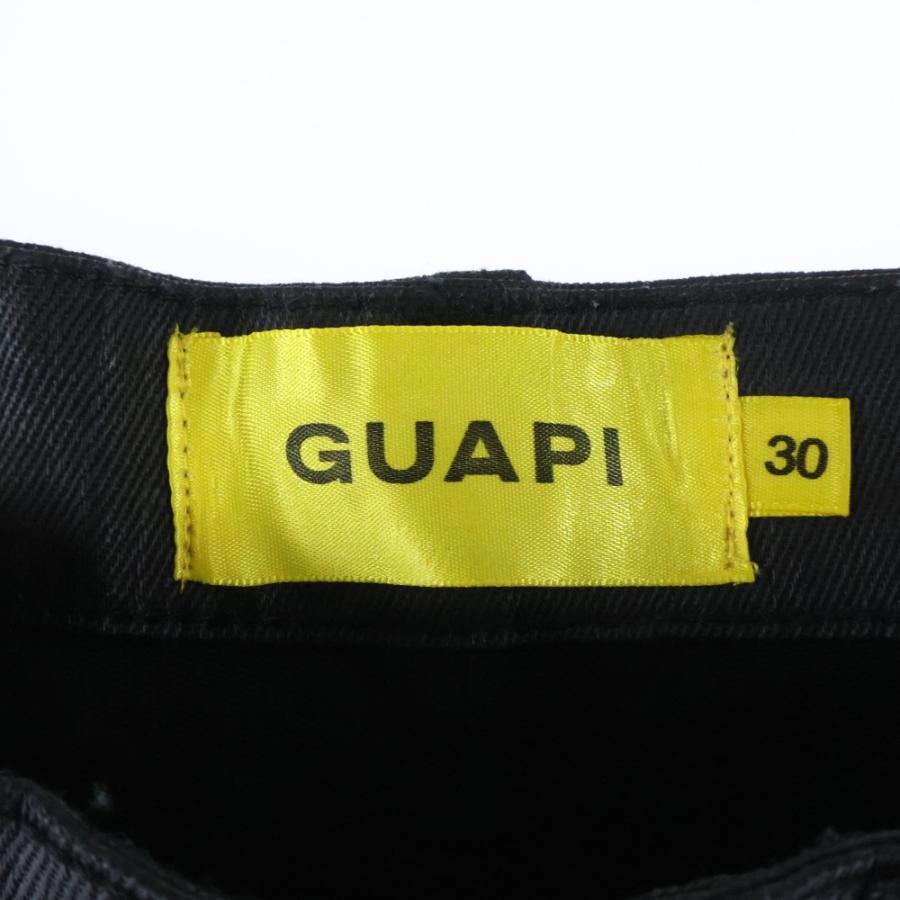 GUAPI グアピ ラインストーン デニム ハーフパンツ ブラック : BRING 