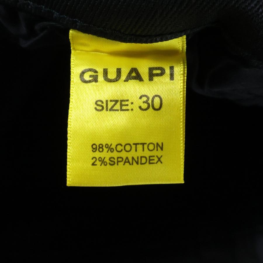 GUAPI グアピ ラインストーン デニム ハーフパンツ ブラック : BRING 