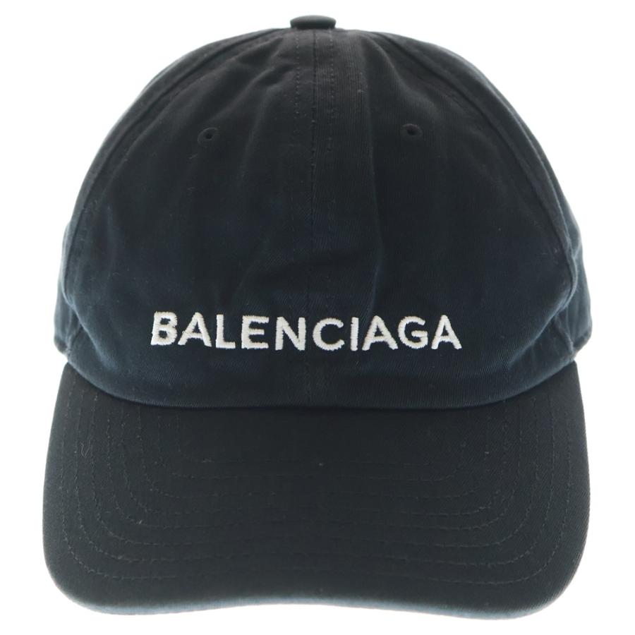 balenciaga ロゴ刺繍 キャップ L 黒 BALENCIAGA（バレンシアガ） ロゴ刺繍 6パネル ベースボールキャップ