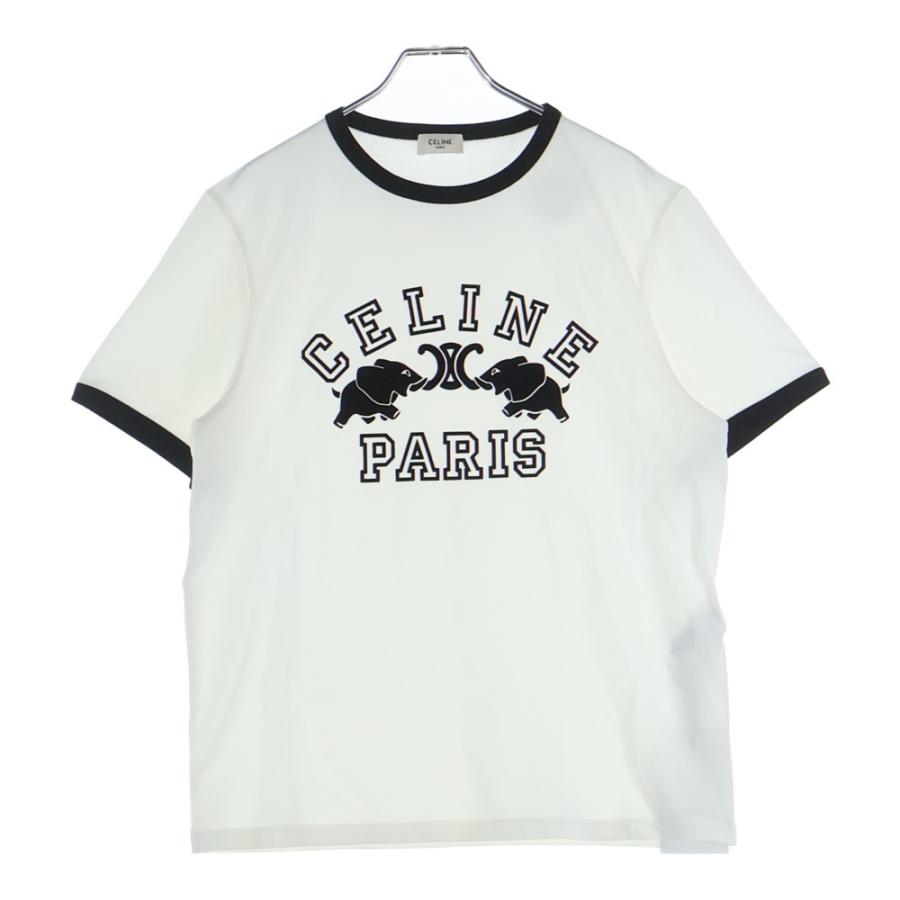 CELINE（セリーヌ） 25AW ロゴ刺繍 ルグラン リンガーTシャツ ホワイト