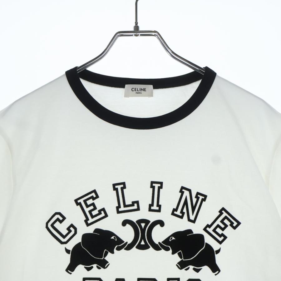 CELINE（セリーヌ） 25AW ロゴ刺繍 ルグラン リンガーTシャツ ホワイト