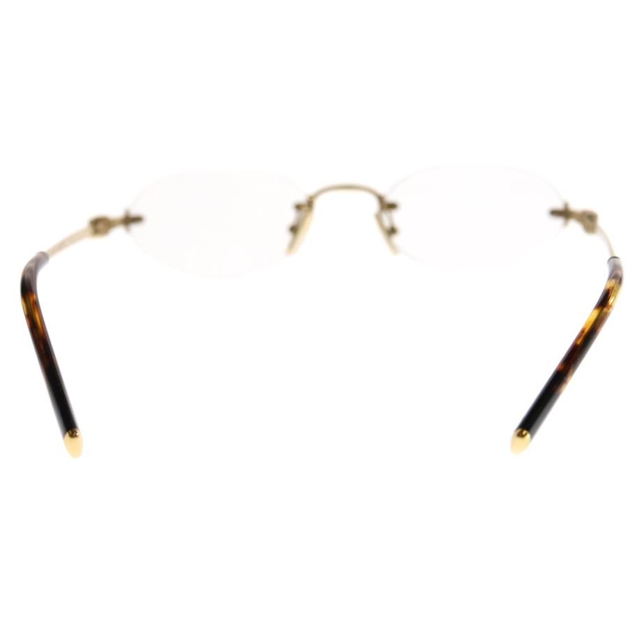 miumiu ミュウミュウ ロゴテンプルリムレスサングラス 眼鏡 ゴールド