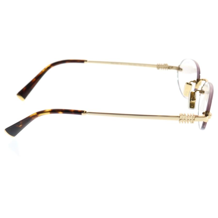 miumiu ミュウミュウ ロゴテンプルリムレスサングラス 眼鏡 ゴールド