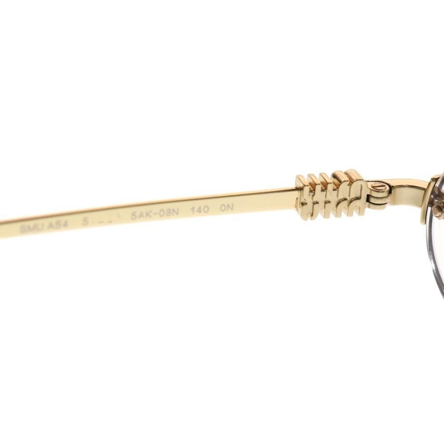 miumiu ミュウミュウ ロゴテンプルリムレスサングラス 眼鏡 ゴールド