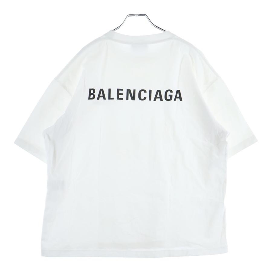 BALENCIAGA バレンシアガ リップ 半袖Tシャツ カットソー 白 BALENCIAGA - バレンシアガ 半袖カットソー new copyrightロゴ 白 Sの