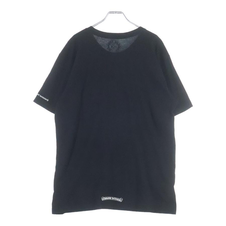 MALIA　クロムハーツ　ノースリーブVネックTシャツ ネックロゴ Tシャツ クルーネック 半袖 コットン ブラック クロム