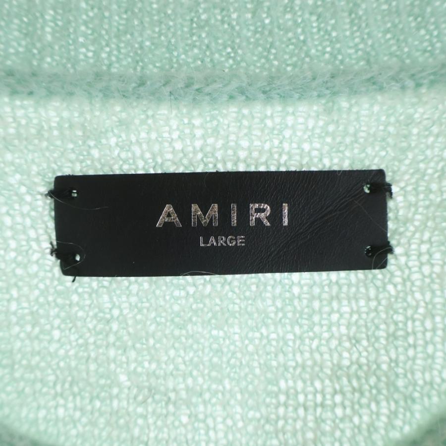 AMIRI アミリ 23AW ロゴインターシャモヘアニットセーター ミントグリーン SRAW23MKL017SMRMALO_5
