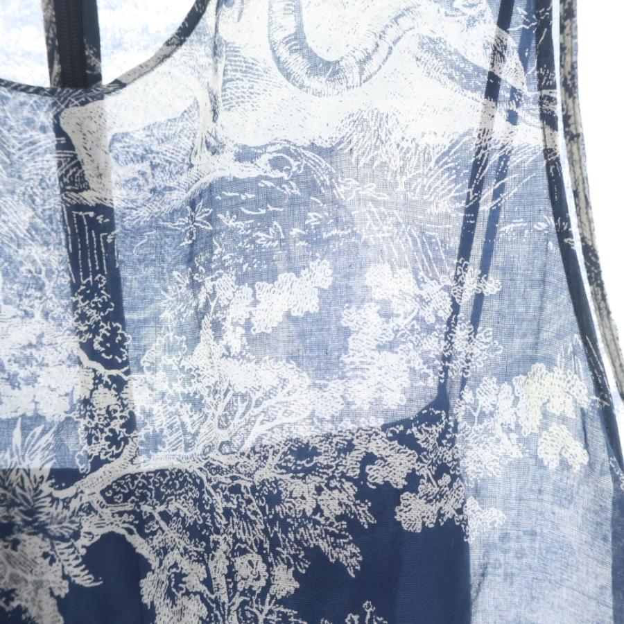 Christian Dior クリスチャンディオール 22SS トワルドゥジュイ インナー付き 総柄 ドレス ワンピース ネイビー 221R84A3846_3