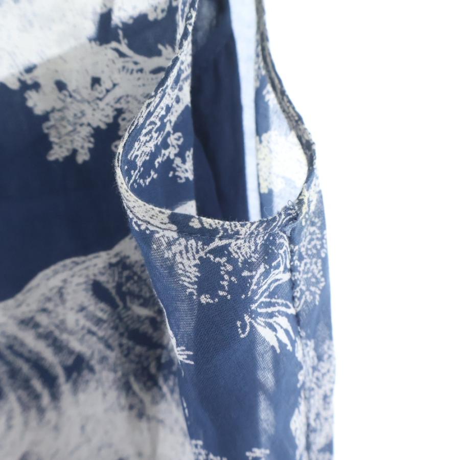 Christian Dior クリスチャンディオール 22SS トワルドゥジュイ インナー付き 総柄 ドレス ワンピース ネイビー 221R84A3846_5