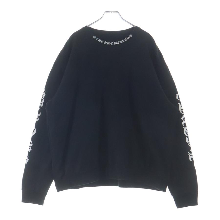 CHROME HEARTS クロムハーツ SWTSHRT PLVRスウェット ネックロゴプリント スウェットトレーナー ブラック CHROME HEARTS（クロムハーツ） SWTSHRT PLVR ネックロゴプリント
