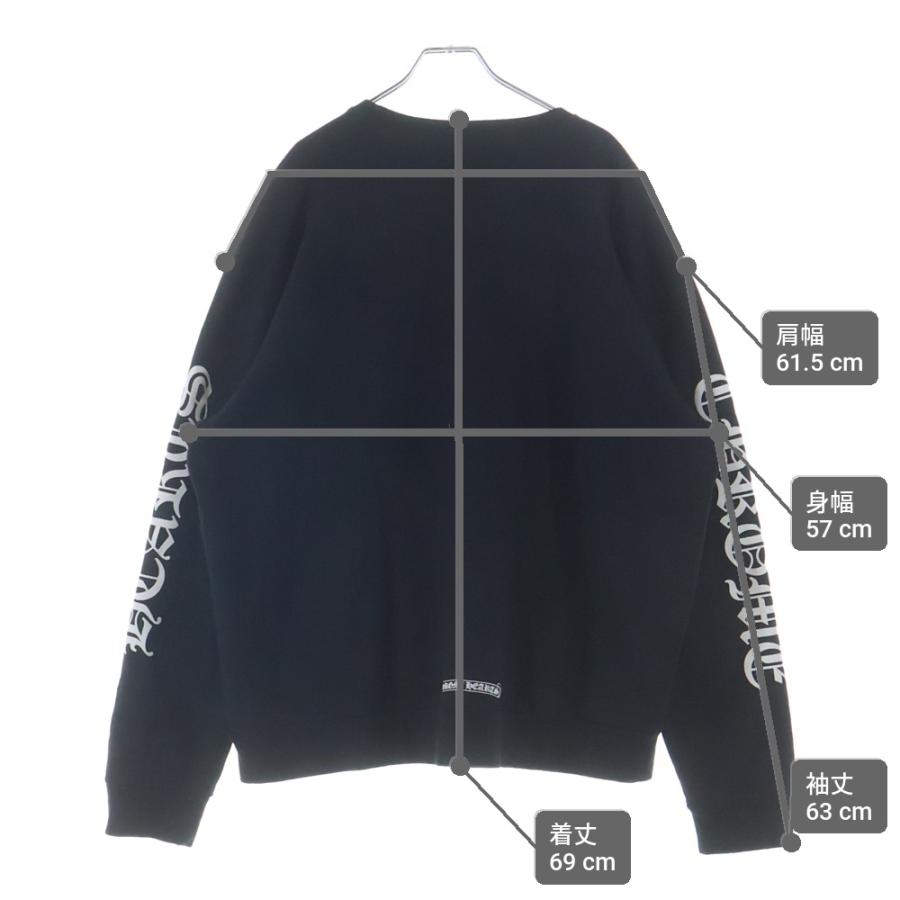 CHROME HEARTS クロムハーツ SWTSHRT PLVR ネックロゴプリント クルーネック スウェットトレーナー ブラック CHROME HEARTS（クロムハーツ） SWTSHRT PLVR ネックロゴプリント