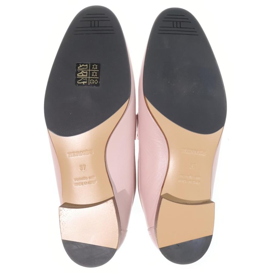 HERMES エルメス　モカシン ロワイヤル　36.5 ブラック✖️ピンク HERMES（エルメス） Moccasin Royal Calf Leather Loafers モカシン