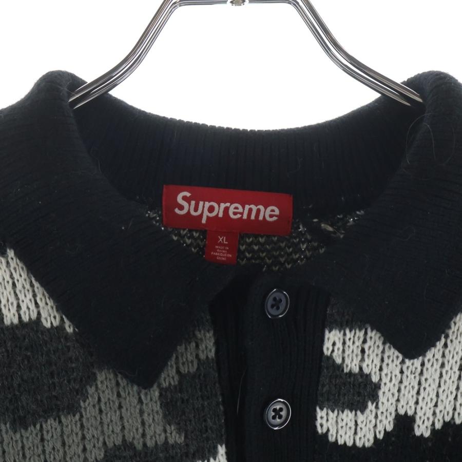 SUPREME シュプリーム 25AW Small Box Polo Sweater スモールボックスロゴ カモ柄 ポロスウェット ニット セーター グレー Supreme（シュプリーム） 25AW Small Box Polo Sweater スモール