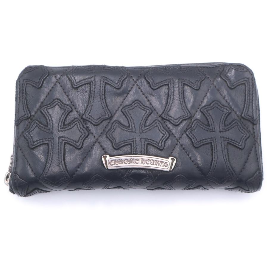 クロムハーツ　セメタリーキルティングレザーウォーレット CHROME HEARTS（クロムハーツ） REC F ZIP QUILTED WALLET セメタリー