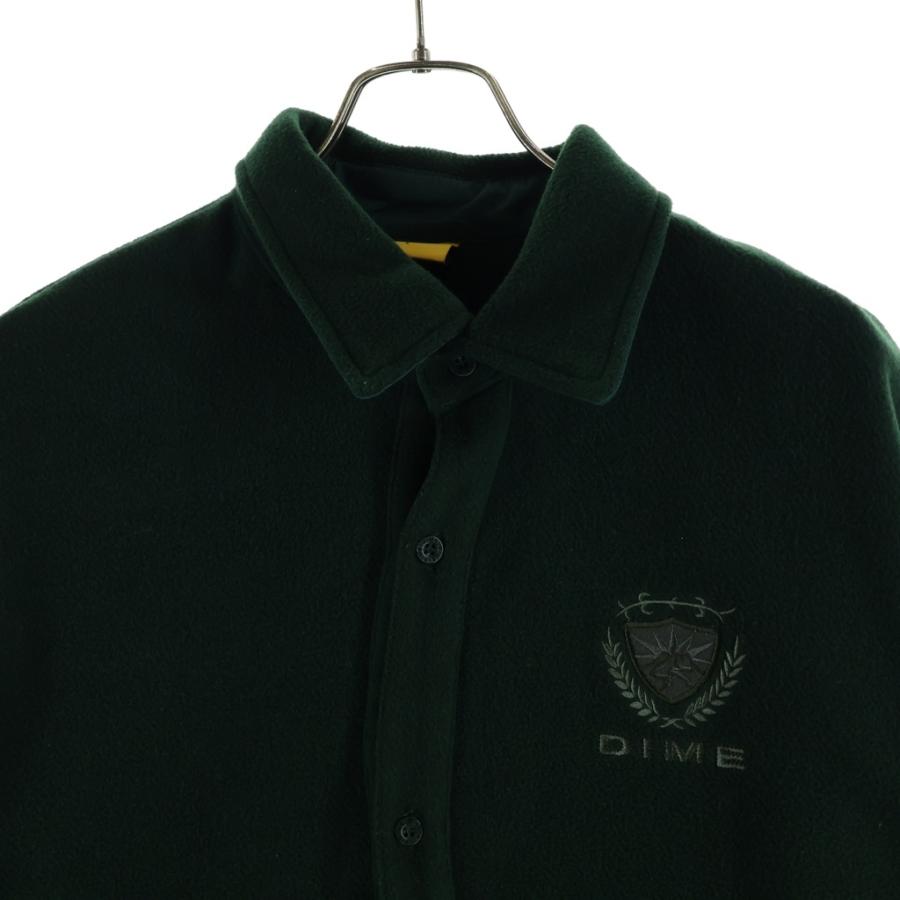 Dime ダイム Crest Shirt クレストロゴ刺繍長袖ウールシャツ グリーン Dime（ダイム） Crest Shirt クレストロゴ刺繍長袖ウールシャツ