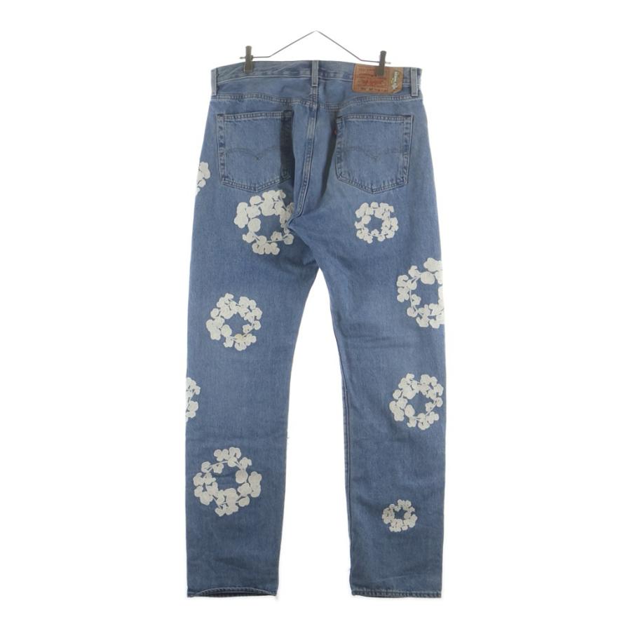 DENIM TEARS デニムティアーズ ×Levi's 501 Denim Pants リーバイス501 花柄 チェーンステッチ デニムパンツ ジーンズ インディゴ DT-S22-0000-010 デニムティアーズ ×Levi's 501 Denim Pants リーバイス501 花柄