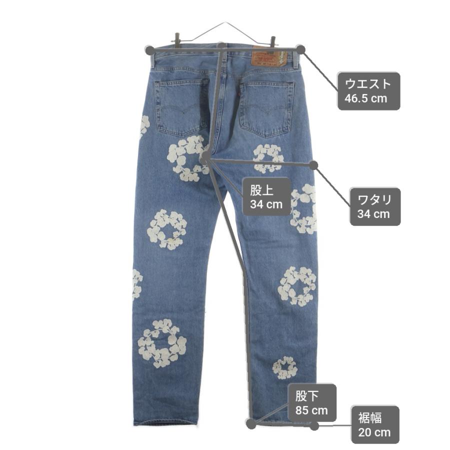 デニムティアーズ ×Levi's 501 Denim Pants リーバイス501 花柄