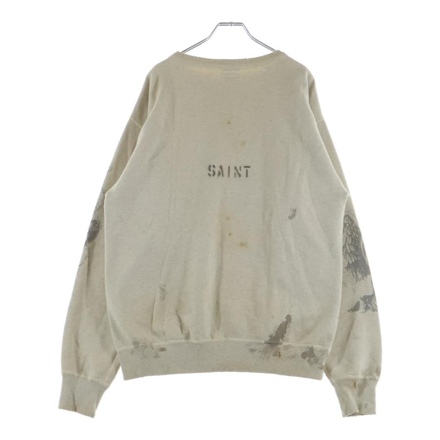SAINT MICHAEL セントマイケル 20AW SM2 CREW SWEAT SHIRT ジーザス プリント クルーネックスウェットトレーナー グレー SM-A20-0000-009の画像