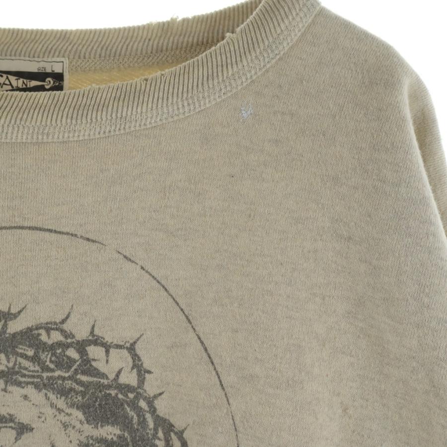 SAINT MICHAEL セントマイケル 20AW SM2 CREW SWEAT SHIRT ジーザス プリント クルーネックスウェットトレーナー グレー SM-A20-0000-009の画像