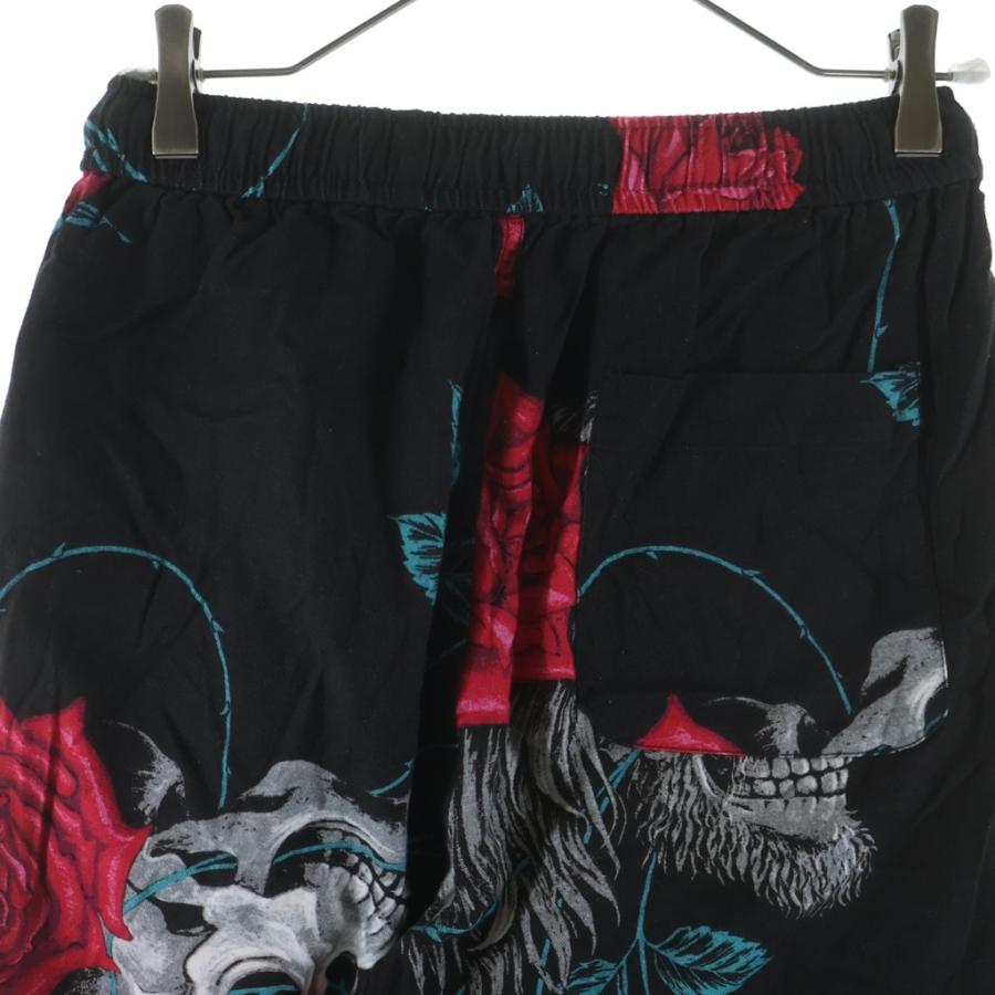 SAINT MICHAEL セントマイケル 23SS × WILDSIDE YOHJI YAMAMOTO ワイルドサイド ヨウジヤマモト スカルローズプリント パジャマパンツ ブラック SM-S23-0000-127 セントマイケル 23SS × WILDSIDE YOHJI YAMAMOTO ワイルドサイド