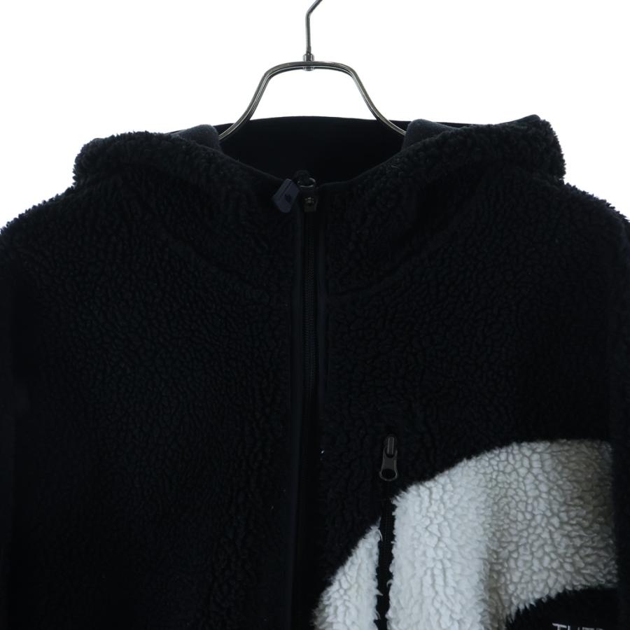 シュプリーム 20AW × ザノースフェイス Sロゴ フーデッド ボア ジップアップフリースジャケット ブラック NF0A5EHNの画像