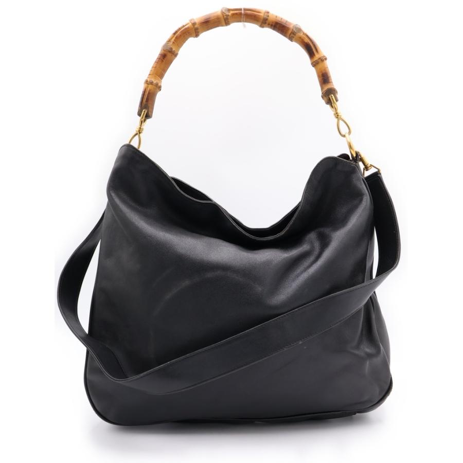 m*m様 グッチ ショルダーバッグ バンブー 2way 肩掛け ブラック 黒 竹 GUCCI（グッチ） 2WAY バンブー ショルダーバッグ ハンドバッグ