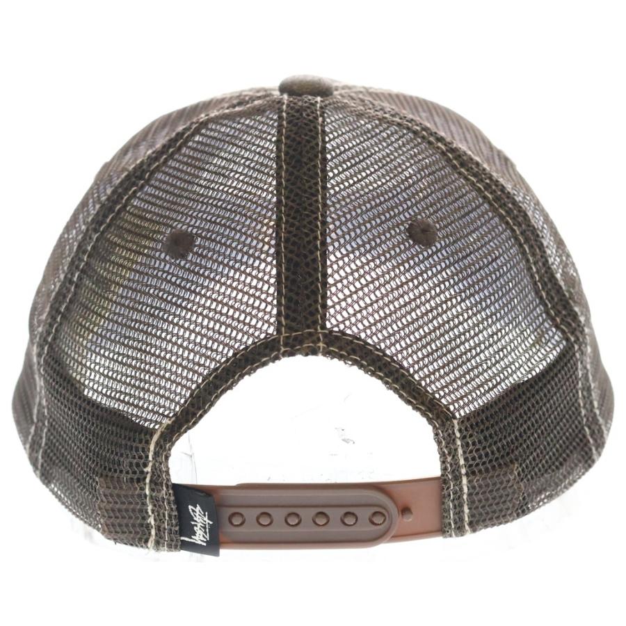 STUSSY（ステューシー） Cut Out Leather Trucker Cap ロゴ刺繍 カット