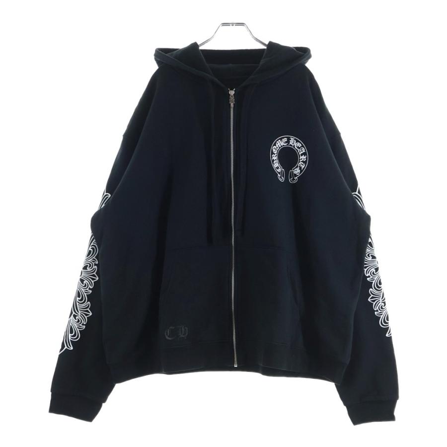 CHROME HEARTS（クロムハーツ） SWTSHRT HD ZIP 袖フローラル バック
