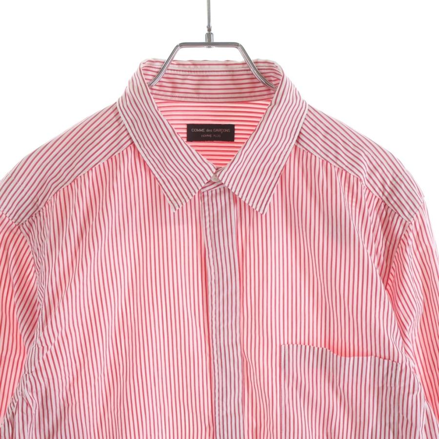 COMME des GARCONS HOMME PLUS コムデギャルソンオムプリュス ストライプ ポケット 長袖シャツ レッド PB-040220 COMME des GARCONS HOMME PLUS コムデギャルソンオムプリュス