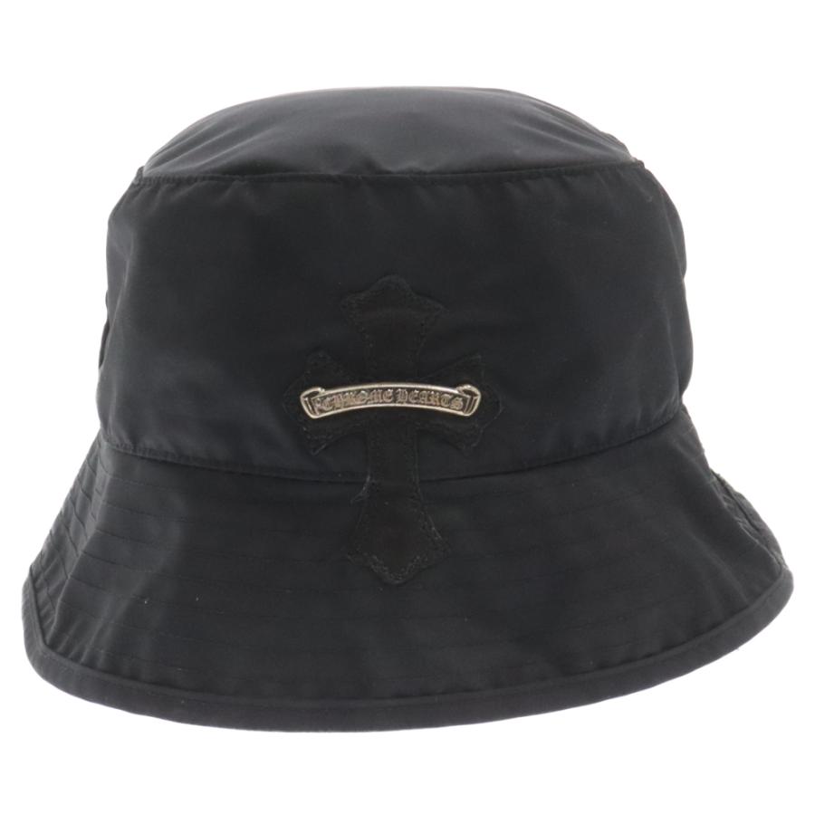 CHROME HEARTS クロムハーツ 23AW Leather Cross Patch Bucket Hat レザークロスパッチ バケットハット スクロールラベル 帽子 ブラック｜shopbring｜04