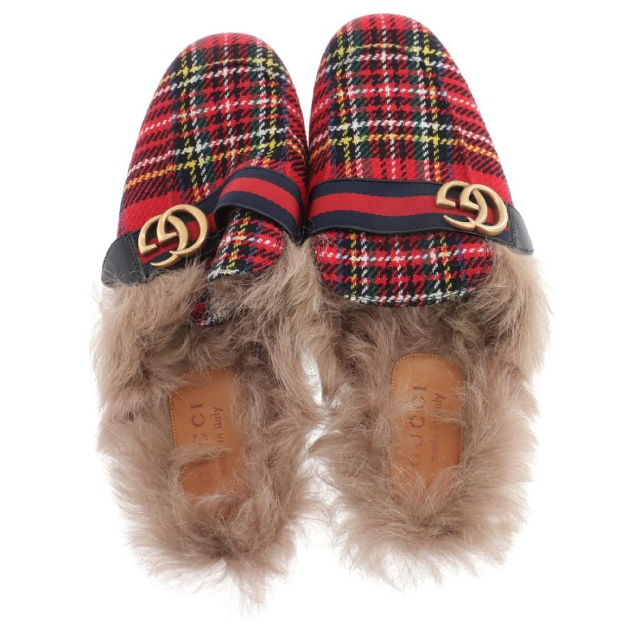 GUCCI グッチ プリンスタウン タータンチェック ファーミュール GUCCI グッチ プリンスタウン タータンチェック ファーミュール