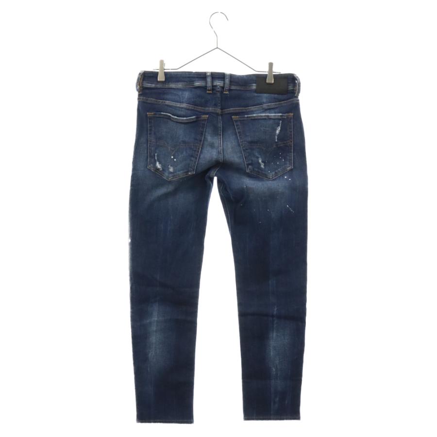 DIESEL ディーゼルSLEENKER スリムスキニーダメージデニムペンキ 