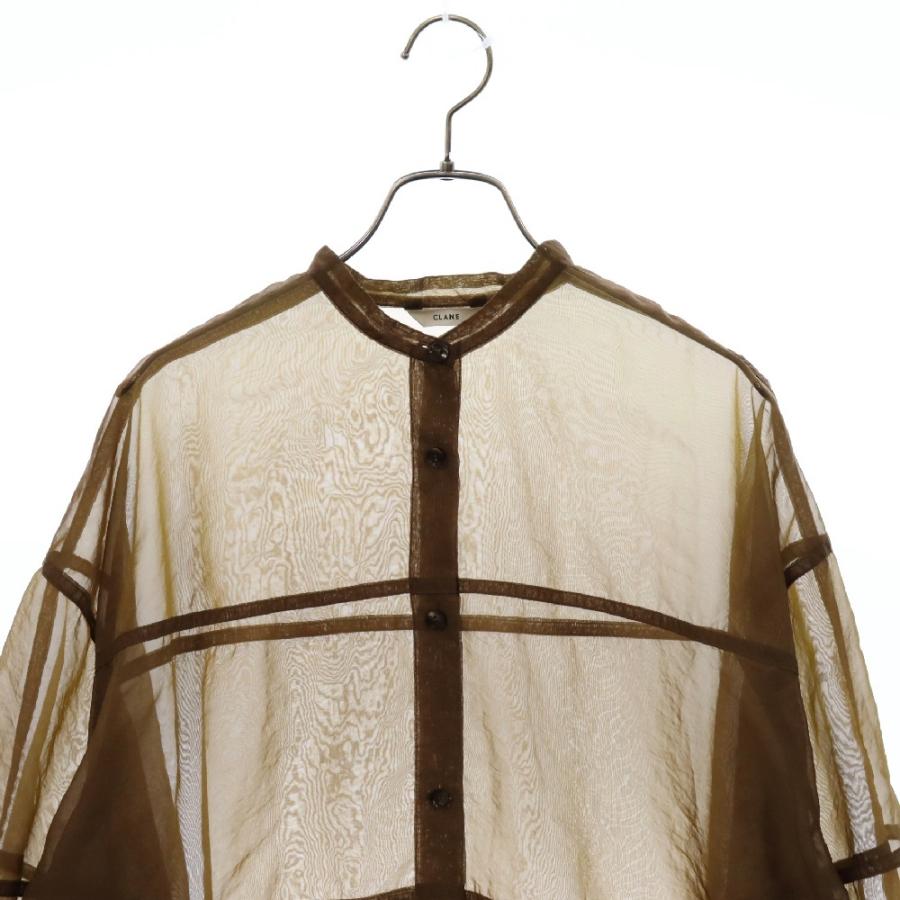 CLANE クラネ スウィッチシアーシャツ 長袖シャツ 10108-3032 ブラウン CLANE（クラネ）の「【CLANE(クラネ)】スウィッチシアーシャツ 10108